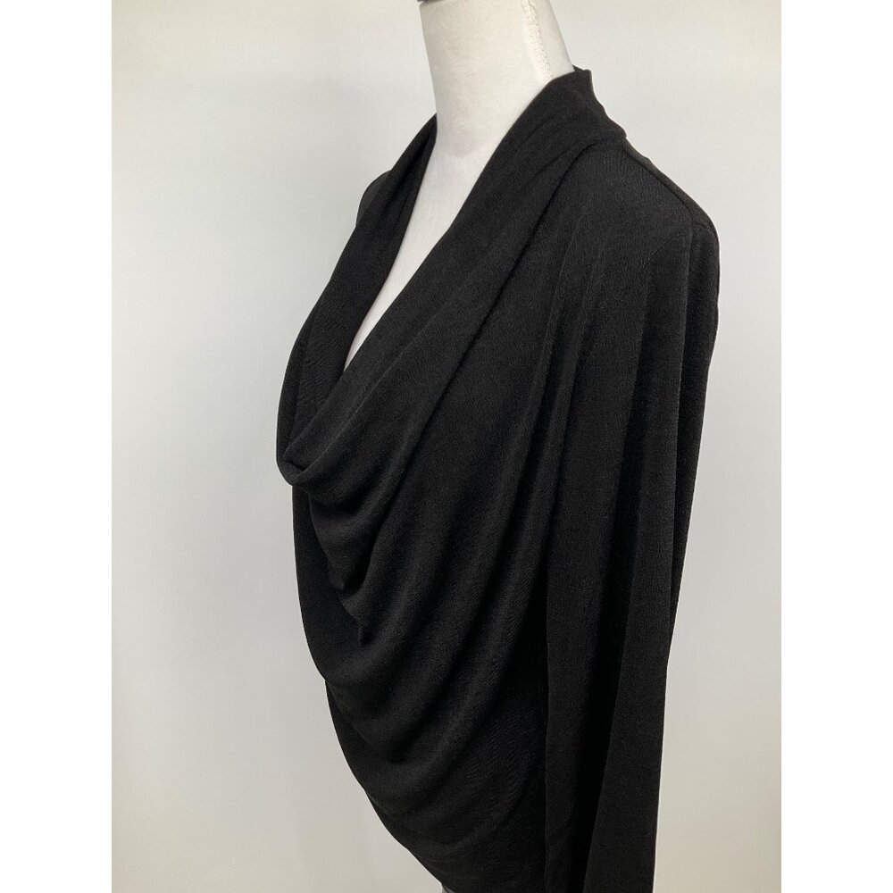 Boston Proper size large cowl neck Long Sleeve Black Knit Top - Picture 3 of 8
